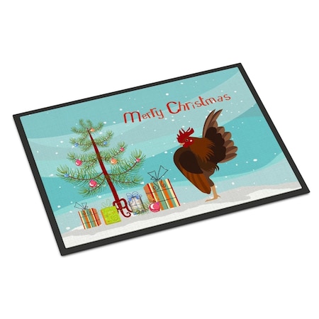 Carolines Treasures Malaysian Serama Chicken Christmas Indoor or Outdoor Mat - 18 x 27 in. BB9209MAT